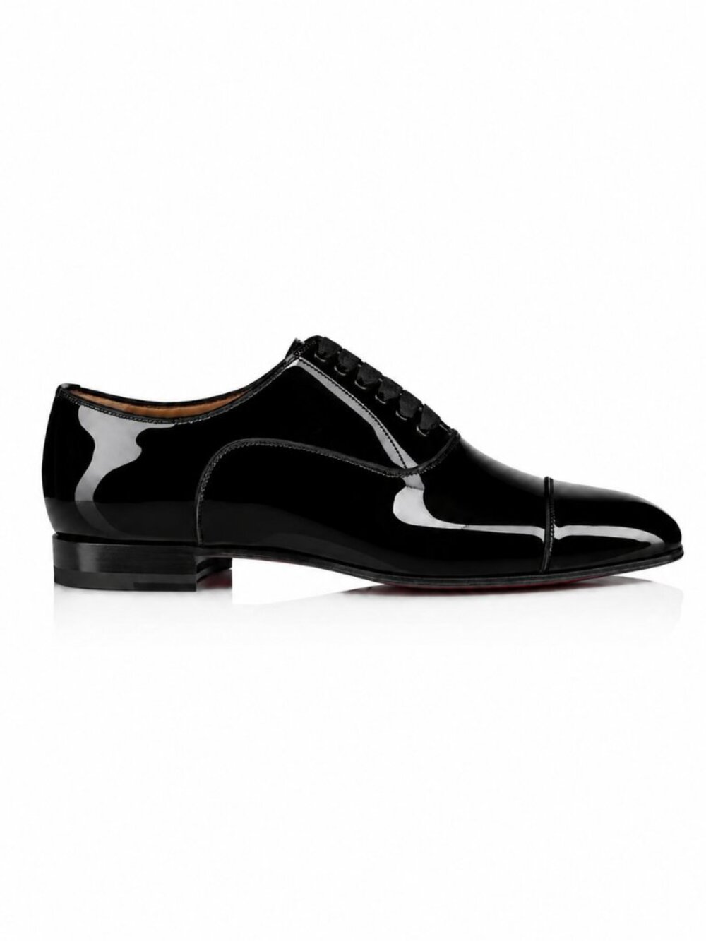 Christian Louboutin Greggo Flat Black Patent Leather Oxford Dress Shoes
